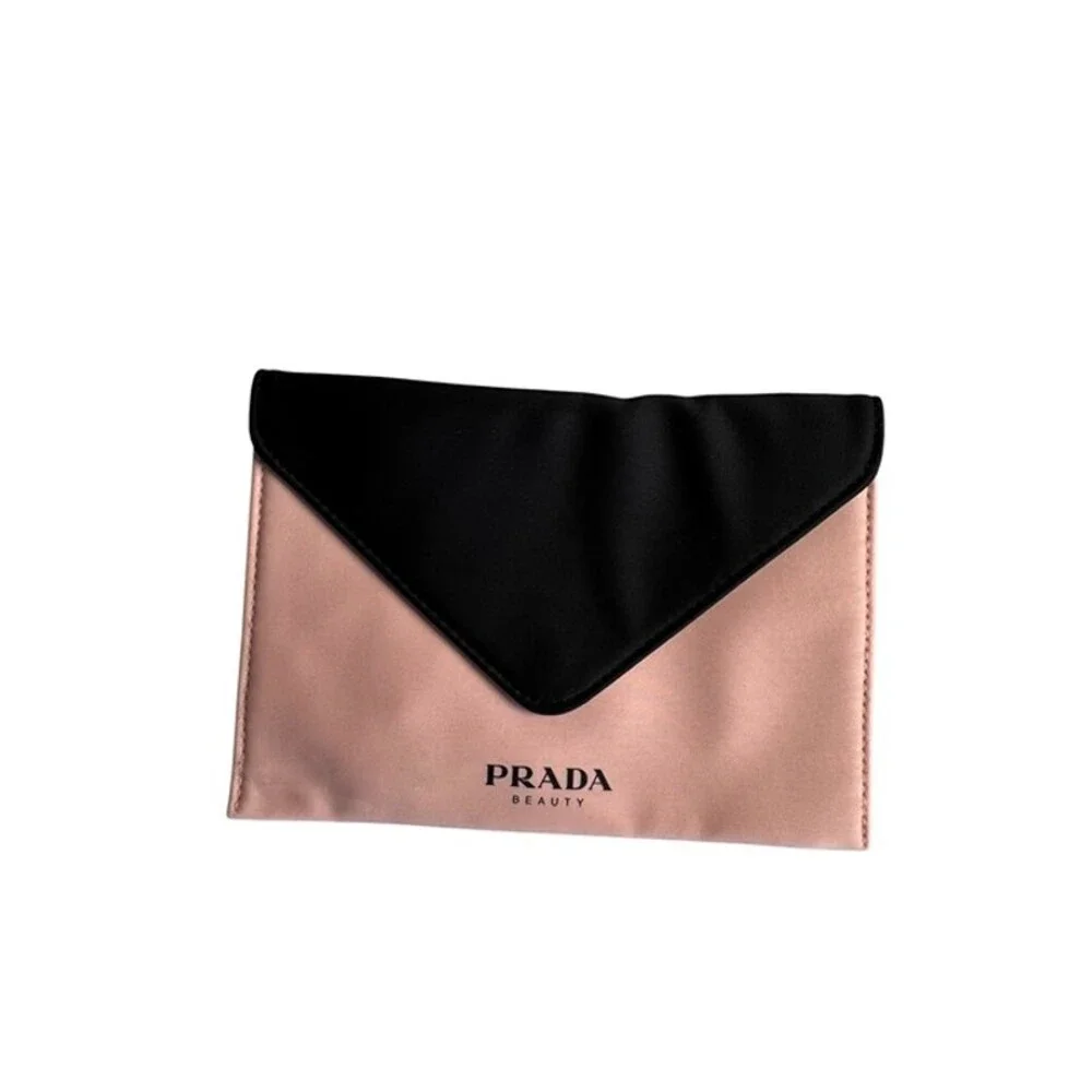 Prada Beauty satin envelope clutch handbag